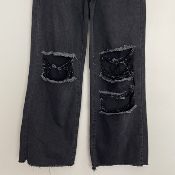 Shein Ripped Distress Wide Leg Jeans Size 4 - Picture 4 of 15
